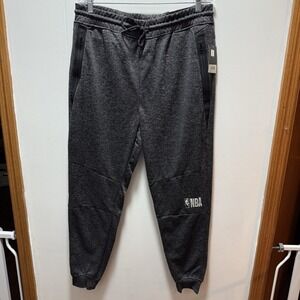 NBA Mens Joggers Sweatpants‎ Size Large Gray Activewear Zip Pockets NEW WITH TAG
